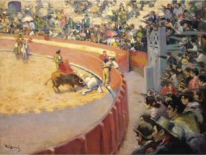 Corrida De Toros (le Combat De Tauraux) by Ricardo Canals y Llambi