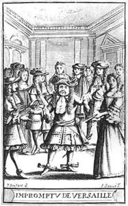 Frontispiece illustration from 'L'Impromptu de Versailles' by Moliere by Pierre Brissart