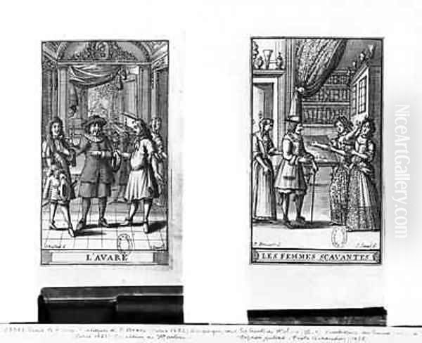Moliere as Harpagon, frontispiece for 'The Miser' - view 1