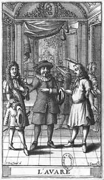 Moliere as Harpagon, frontispiece illustration from 'The Miser' - view 1