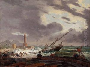 Gestrandetes Segelschiff Im Hafen Von Neapel