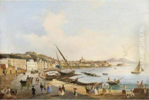 Veduta Di Napoli Da Santa Lucia by Salvatore Candido
