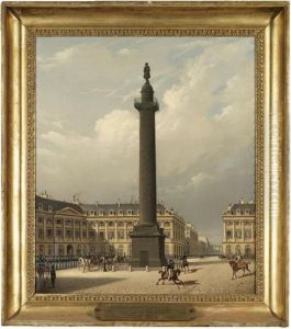 Paris, A View Of Place Vendome by Carlo Canella