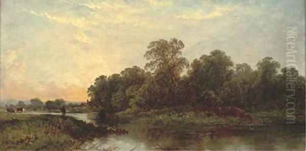 A river landscape at sunset - view 1