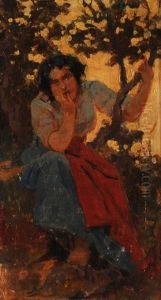 Contadina Seduta by Nicolo Cannicci