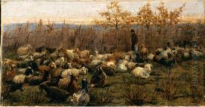 Il Gregge Di Capre by Nicolo Cannicci