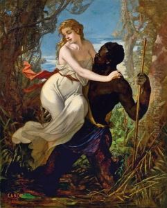 Junge Dame Mit Ihrem Afrikanischem Retter by Hans (Johann von Strasiripka) Canon