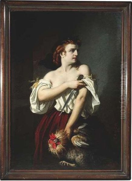 Parody On The Judith And 
Holofernes Tale From The Old Testament: A Maidservant Is In The Act Of 
Beheading A Cock - view 1