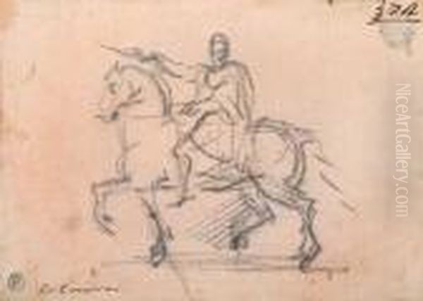 Study Of A Horse And Rider - view 1