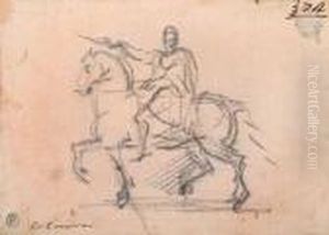 Study Of A Horse And Rider by Antonio Canova