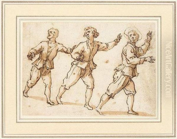 Three Running Figures - view 1