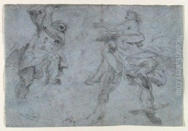 Mythologische Szenen (wohl Entwurfe Fur Deckengemalde, Verso Figurenstudie). - view 1