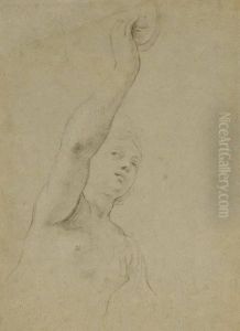 Weiblicher Akt Mit Erhobenem Rechten Arm by Domenico Maria Canuti