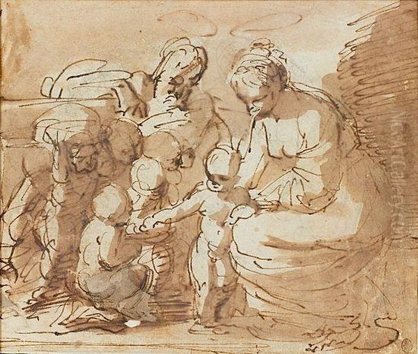 La Sainte Famille Entouree D'enfants - view 1