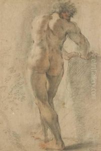 A Standing Nude, Seen From Behind, Leaning On A Block A Standing Nude, Seen From Behind, Leaning On A Block