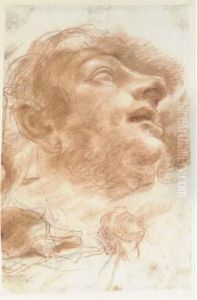 Head Of A Man Looking Up, In 
Profile To The Right, With Asubsidiary Study Of The Same (recto); Two 
Studies Of A Bowl(verso)