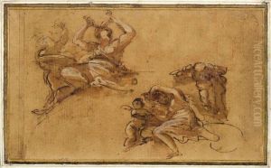 Studies Of Venus And Cupid by Domenico Maria Canuti