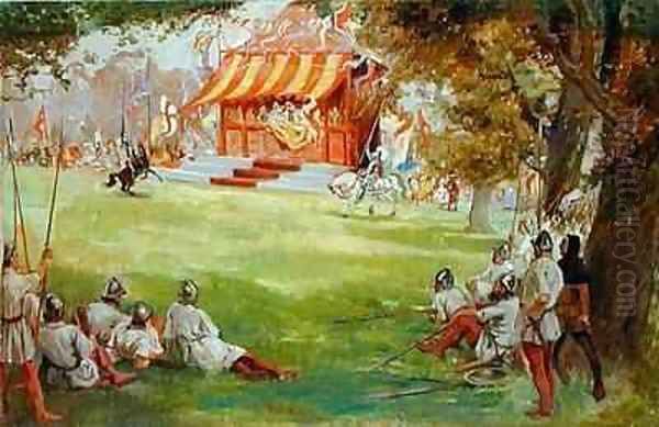 A Jousting Tournament, from 'Sir Nigel and the White Company' by Sir Arthur Conan Doyle's 1859-1930 - view 1
