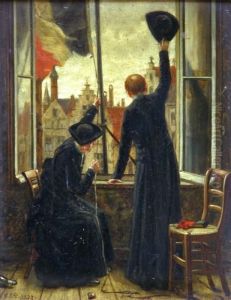 Intrede Van Leopold Ii Op De Grote Markt. by Constant Aime Marie Cap