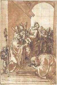 The Madonna and Child with angels by Giulio Benso