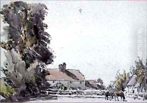 Farm and Trees by Henry Herbert Bulman