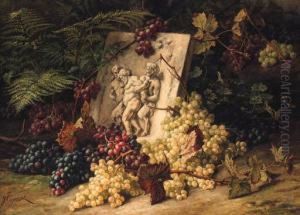 A Stone Relief Depicting The Drunken Silenus Amidst Grapes by Jean Capeinick
