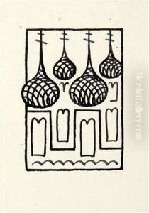 Set Of Three Book-binding Designs: 1.kallinikov by Josef Capek