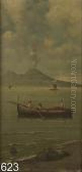 Pescatori Di Fronte Al Vesuvio. - view 1