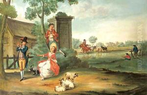 A fete champetere -a dessus-de-porte by Johannes Pieter Visser Bender