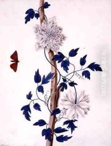 Peony with butterfly by Peter Brown
