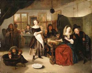 A Merry Company in a Tavern by Richard Brackenburgh