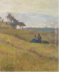 Campagna Toscana Con Contadine