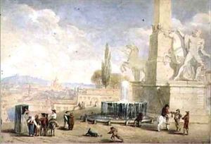 Monte Cavallo, Rome by William Brockedon