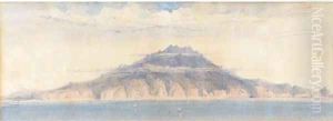 Summer clouds enveloping an island