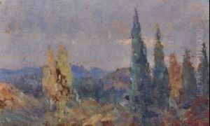 Impressione No. 3 Paesaggio Con Alberi by Ulisse Caputo