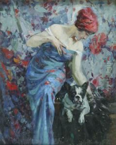 Elegante Et Son Bulldog by Ulisse Caputo