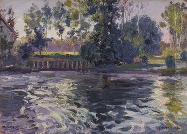 "moulin A Brechamps" Oil On Board - view 1