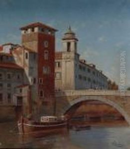 Ponte Fabricio (o Dei Quattro Capi) All'isola Tiberina Inroma by Victor Carabain