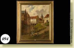 Pont Sur L'yser A Dixmude by Victor Carabain