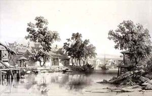 The Temple and Canal of Honan by Auguste Borget