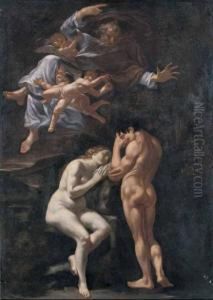 La Cacciata Di Adamo Ed Eva Dal Paradiso Terrestre by Giovanni Battista Caracciolo