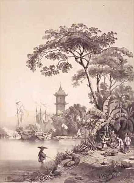 A Pagoda on the Macao-Canton Canal - view 1