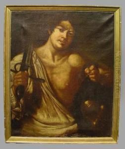 David With The Head Of Goliath by Giovanni Battista Caracciolo