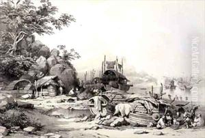 House Boats on the Bay of Cowloon by Auguste Borget