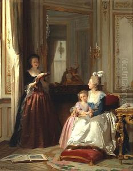 Madame De Lamballe Reading To Marie Antoinette And Her Daughter, Marie Therese Charlotte - view 1