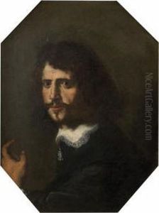 Portrait D'homme Au Col Blanc by Giovanni Bernardo Carbone