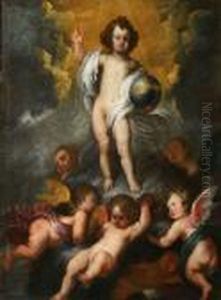 Gesu Bambino Benedicente by Giovanni Bernardo Carbone
