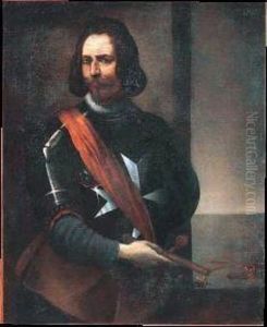 Ritratto Di Gentiluomo In Armatura Con Emblema Di Cavalierato