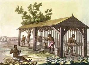 Slaves preparing tobacco, Virginia by G. Bramati