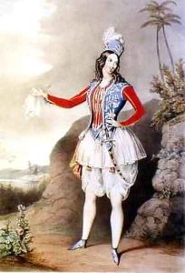 Louisa Fairbrother as Abdallah in the extravaganza 'The Forty Thieves' by John Brandard